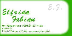 elfrida fabian business card